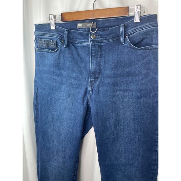 Levi's denim blue jeans women's size 16 512 Straight Leg * FLAW - see descri * - Picture 2 of 14